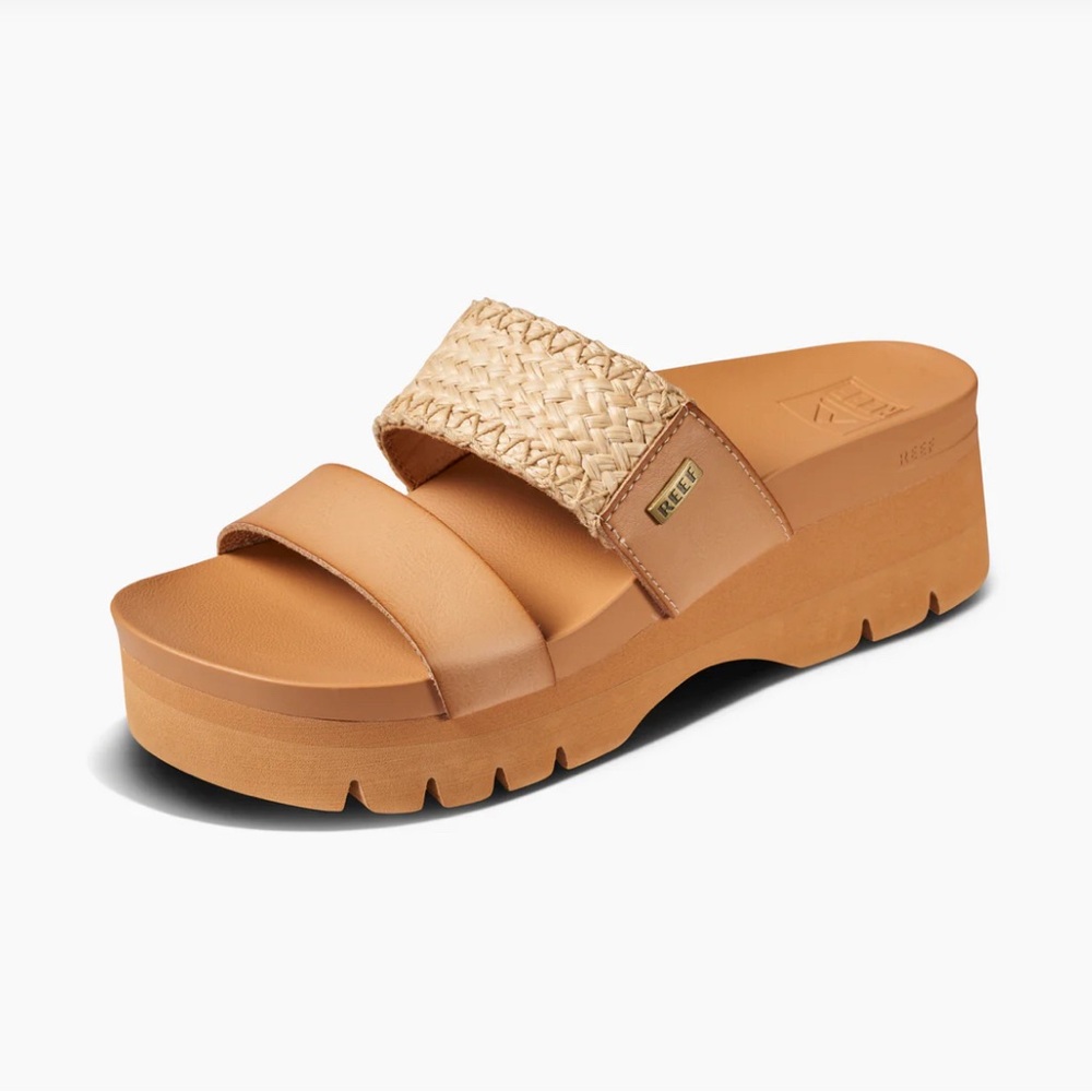 WOMENS REEF CUSHION VISTA HIGHER IN NATURAL RAFFIA - 7.5